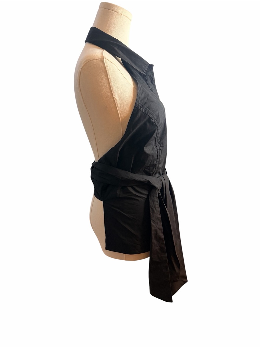 Sunday in Brooklyn Black Open Back Halter Tie Waist Top XL - Picture 4 of 8